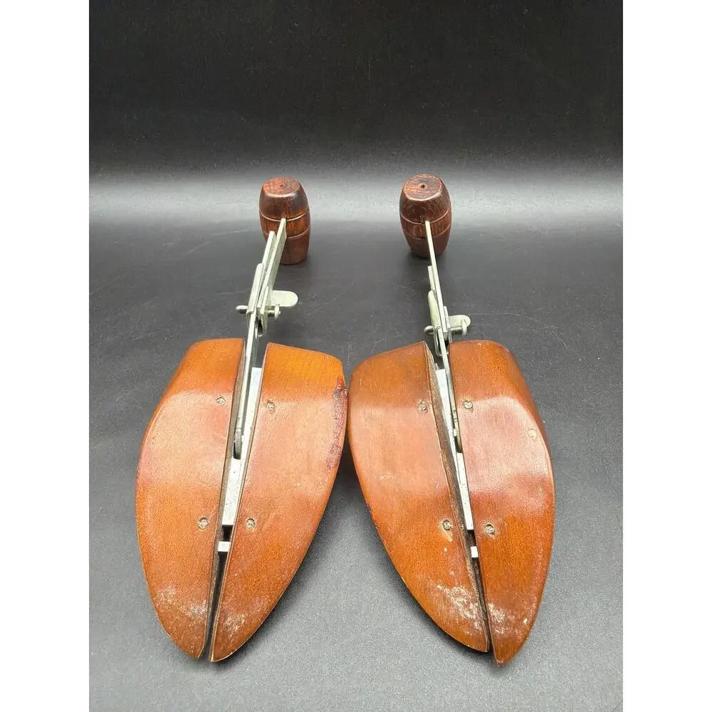 Vintage Women’s Wooden Shoe Trees Size 2 Adjustable Split Toe Fits US 6-8 Pair